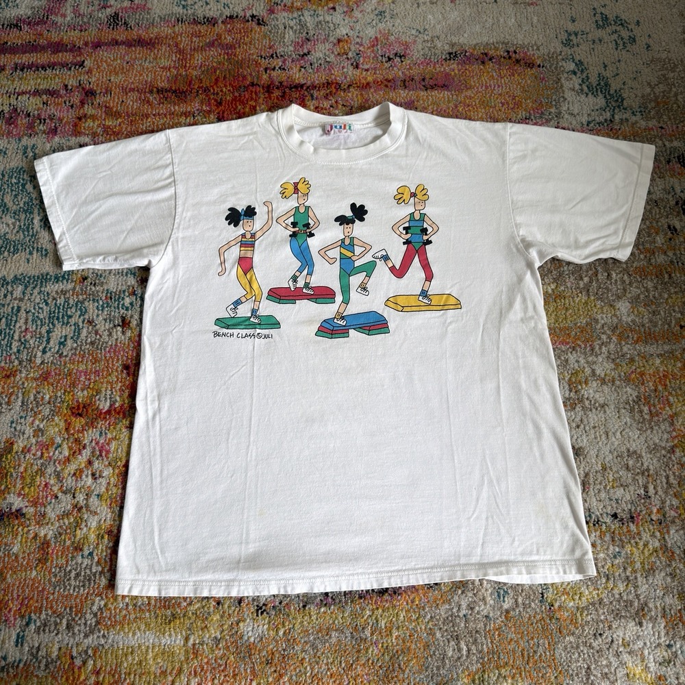 Vintage 90s Bench Class Aerobics Graphic T-Shirt L - Juli Tag USA